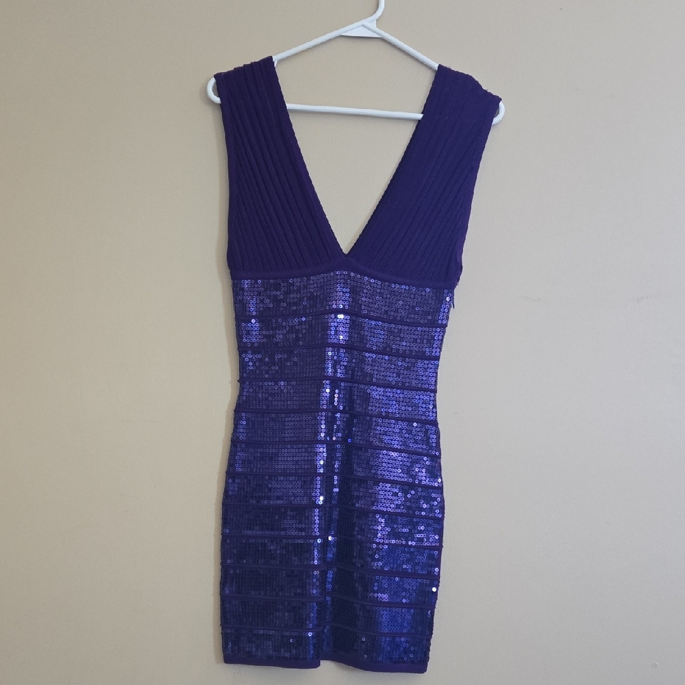 Elegant Purple Sequin Dress